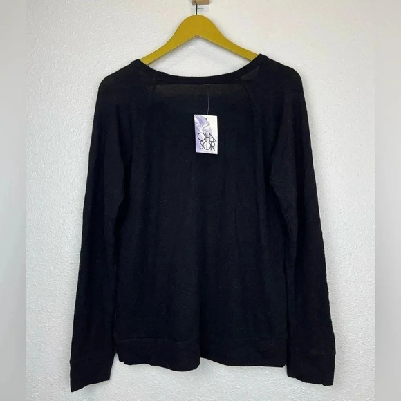 Chaser Sweatshirt Soft Pullover Medium Black Blue Coffee Lover Loungewear NWT - Picture 8 of 10